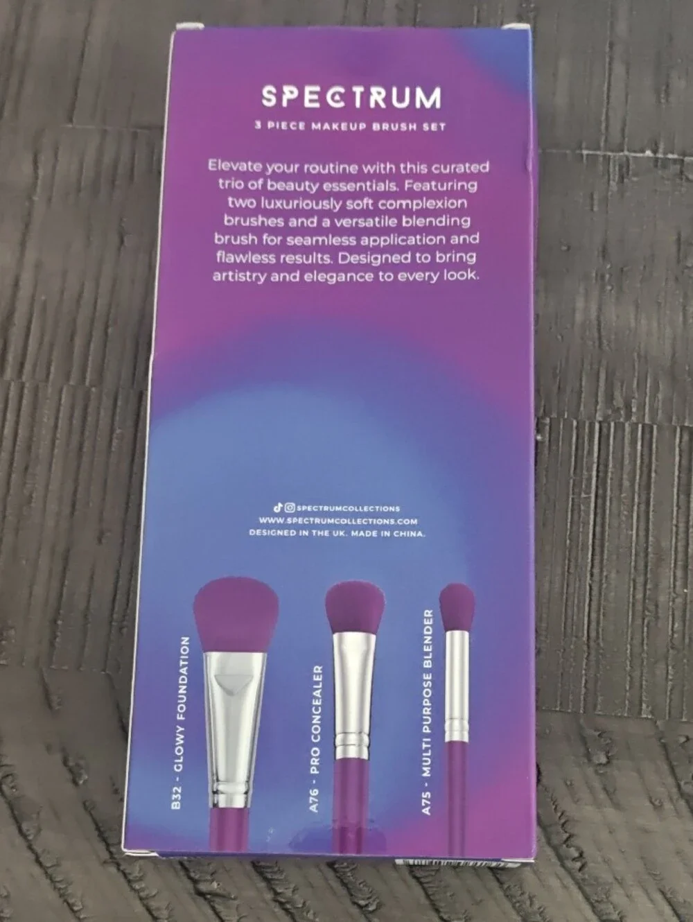 Spectrum 3-Piece Makeup Brush Set - Purple